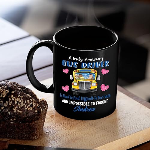 Miniatura 3 de A Truly Amazing Bus Driver Is Hard To Find, Difficult To Part With & Impossible To Forget Coffee Mug, Personalized Name School Bus Drivers Coffee