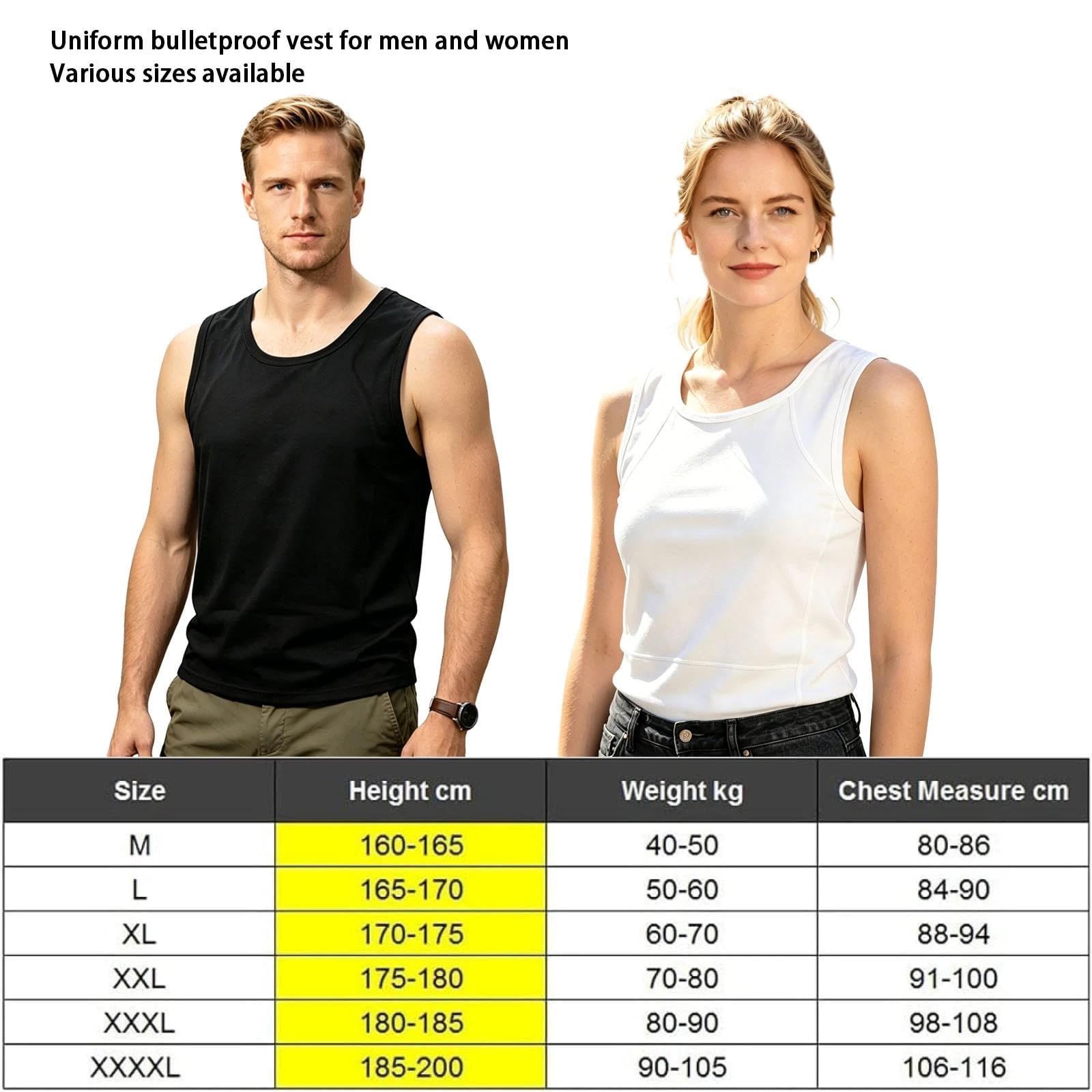Kugelsichere Weste,Stufe Iiia, Schusssichere Weste Tragbar Super Bequeme, Stichfeste Westen, Leicht, Wasserdicht, Atmungsaktiv Weiches Ballistisches Unterziehshirt Mit Uhmw-Pe Schutz Vorne Hinten
