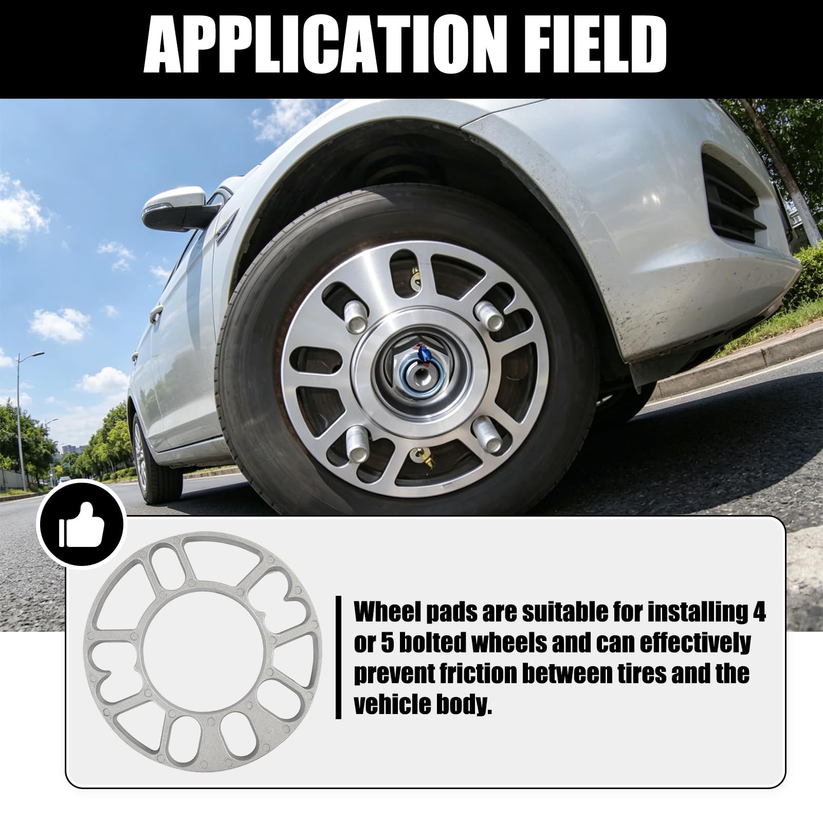 4 PCS Entretoises pour Jantes, Cales D'espacement de Roue, Accessoires Auto En Alliage D'aluminium 3mm, Universelles pour 4 Et 5 Trous pour Élargir Le Véhicule Et Améliorer La Stabilité (10mm)
