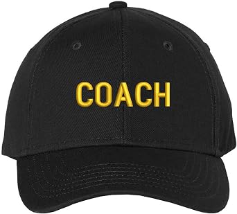 Coach Baseball Hat | Embroidered Coaches Uniform Head or Assistant Coach Sports Team Cap for Men & Women