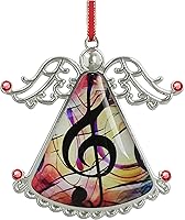 Vista 12 de XUTAI Ángel de árbol de Navidad con flor de cerezo colgante de vidrio, colgante de vidrio de ángel para decoración navideña