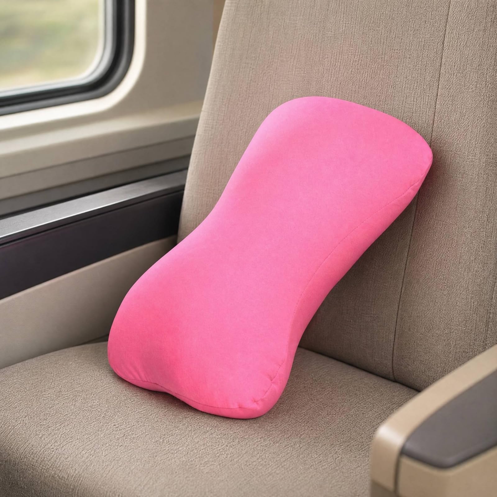 Almohada con Forma Ave Almohada en Forma Ergonómica Cojín Cervical con Relleno Espuma para Viajes, Negro