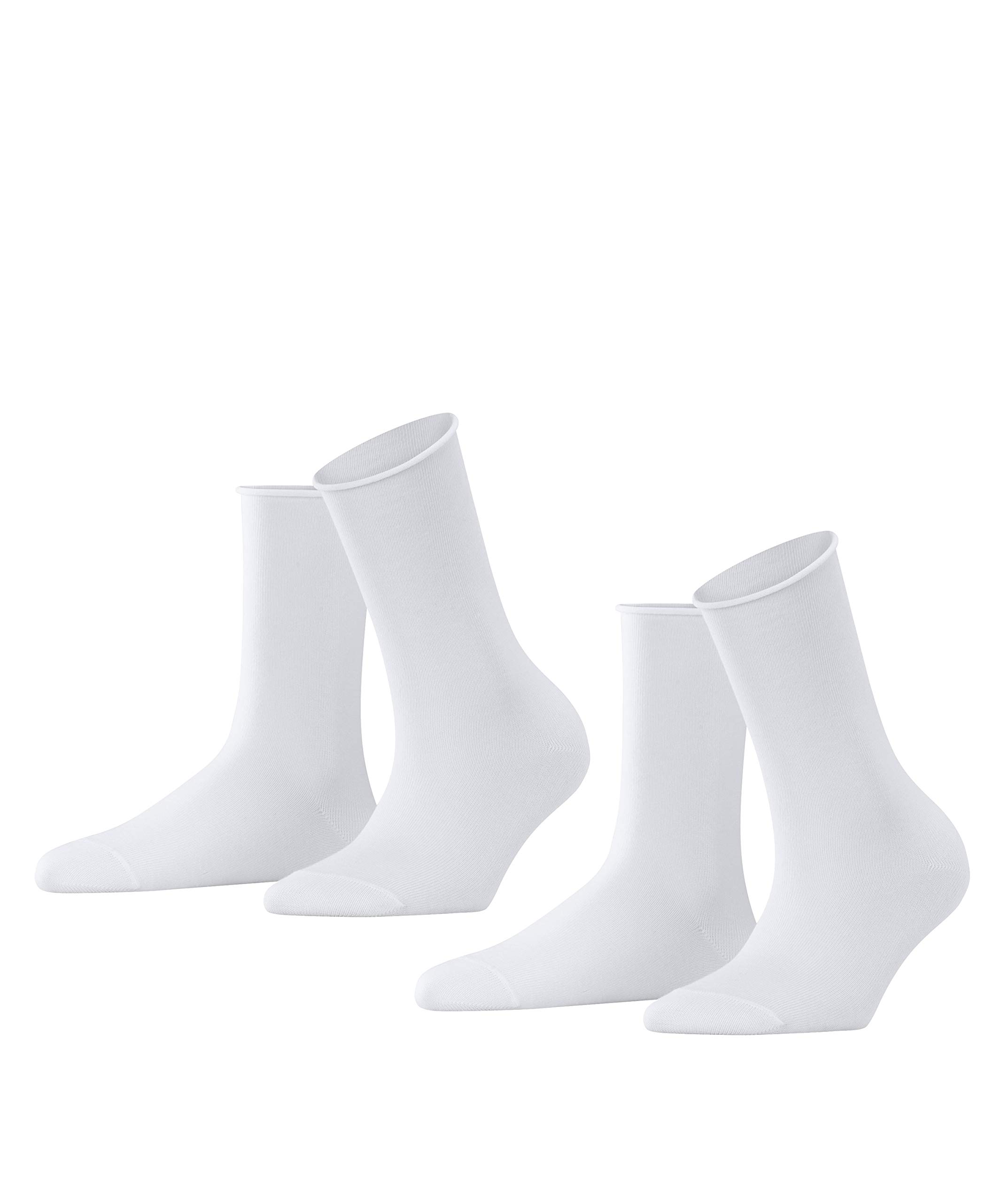 Falke Women's White 2000 Happy Double Pack W So Cotton Plain 2 Pairs Socks, 5.5-8