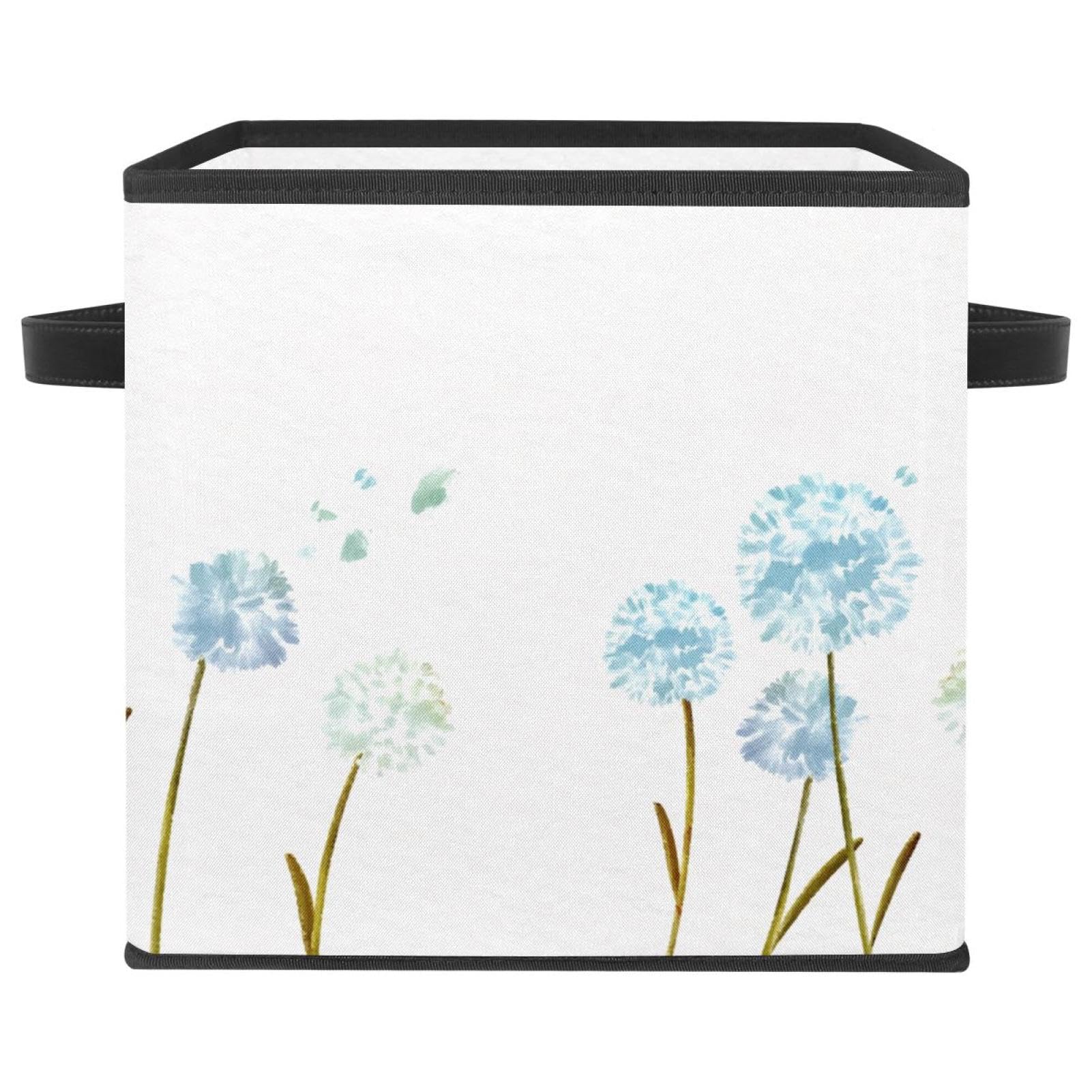 Boîte de rangement pliable en tissu cube motif pissenlit pour placards et chambre