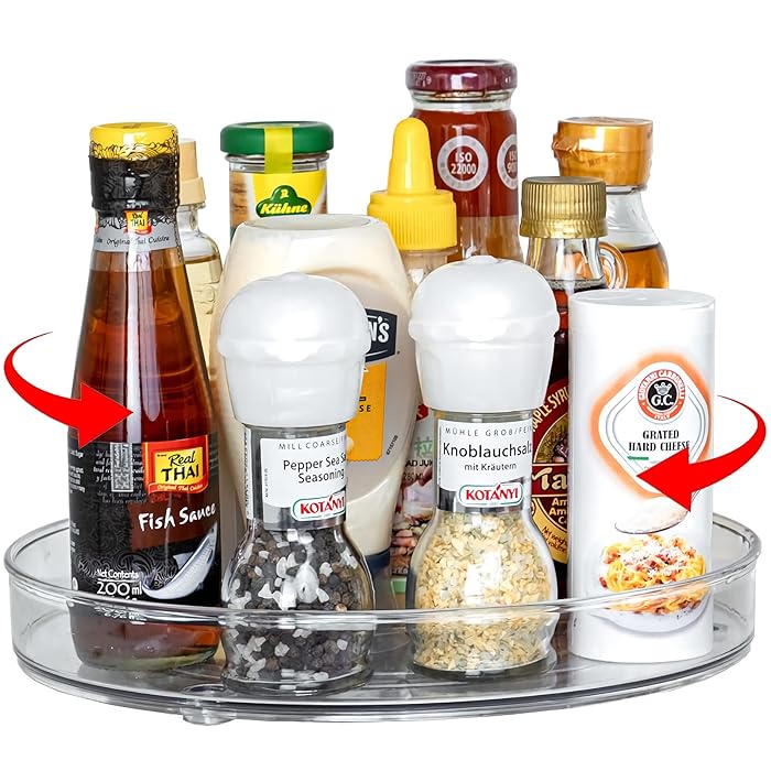 Buy Amasses 1 Tier Clear Lazy Susan Organizer, 360 Degree Rotating