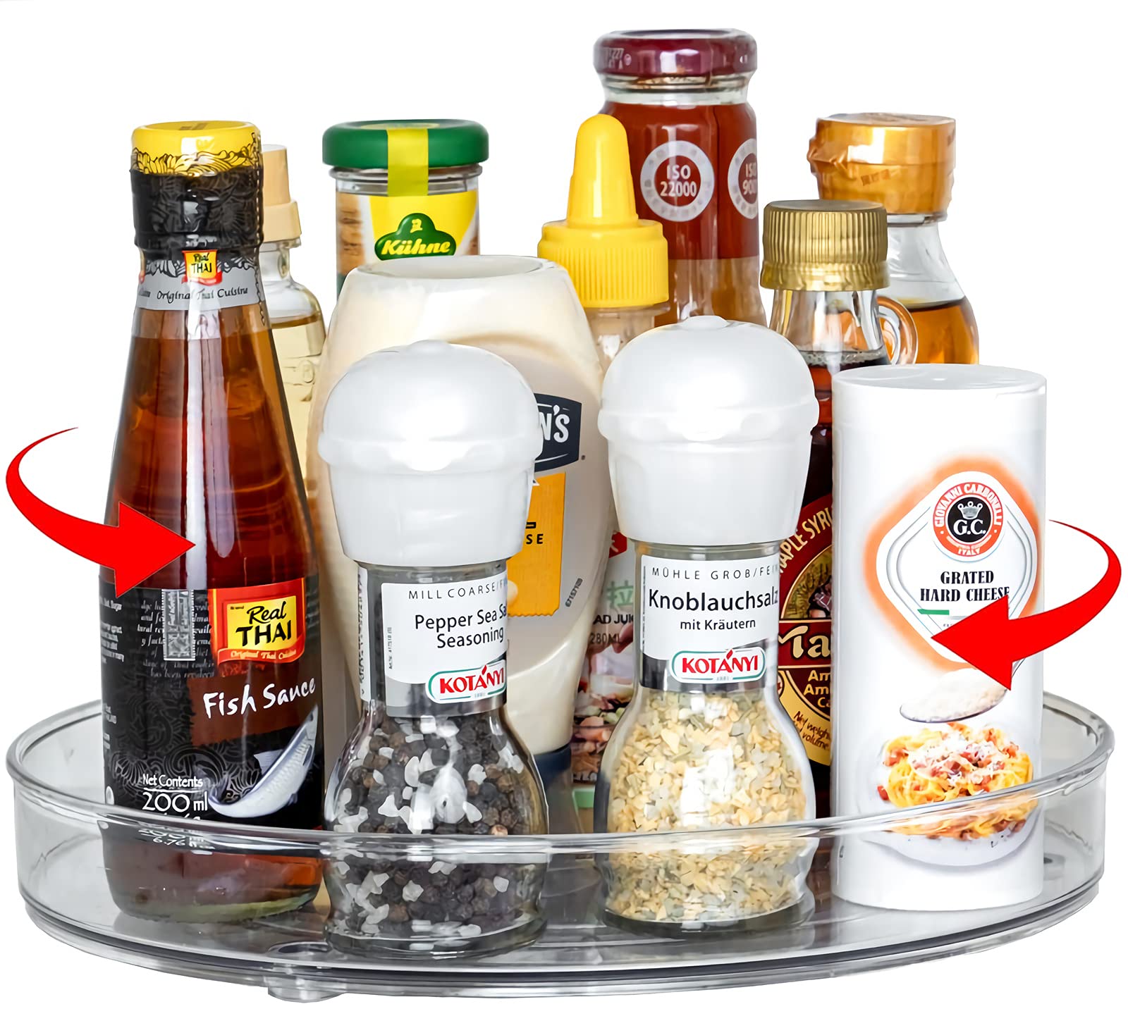 Buy Amasses 1 Tier Clear Lazy Susan Organizer, 360 Degree Rotating