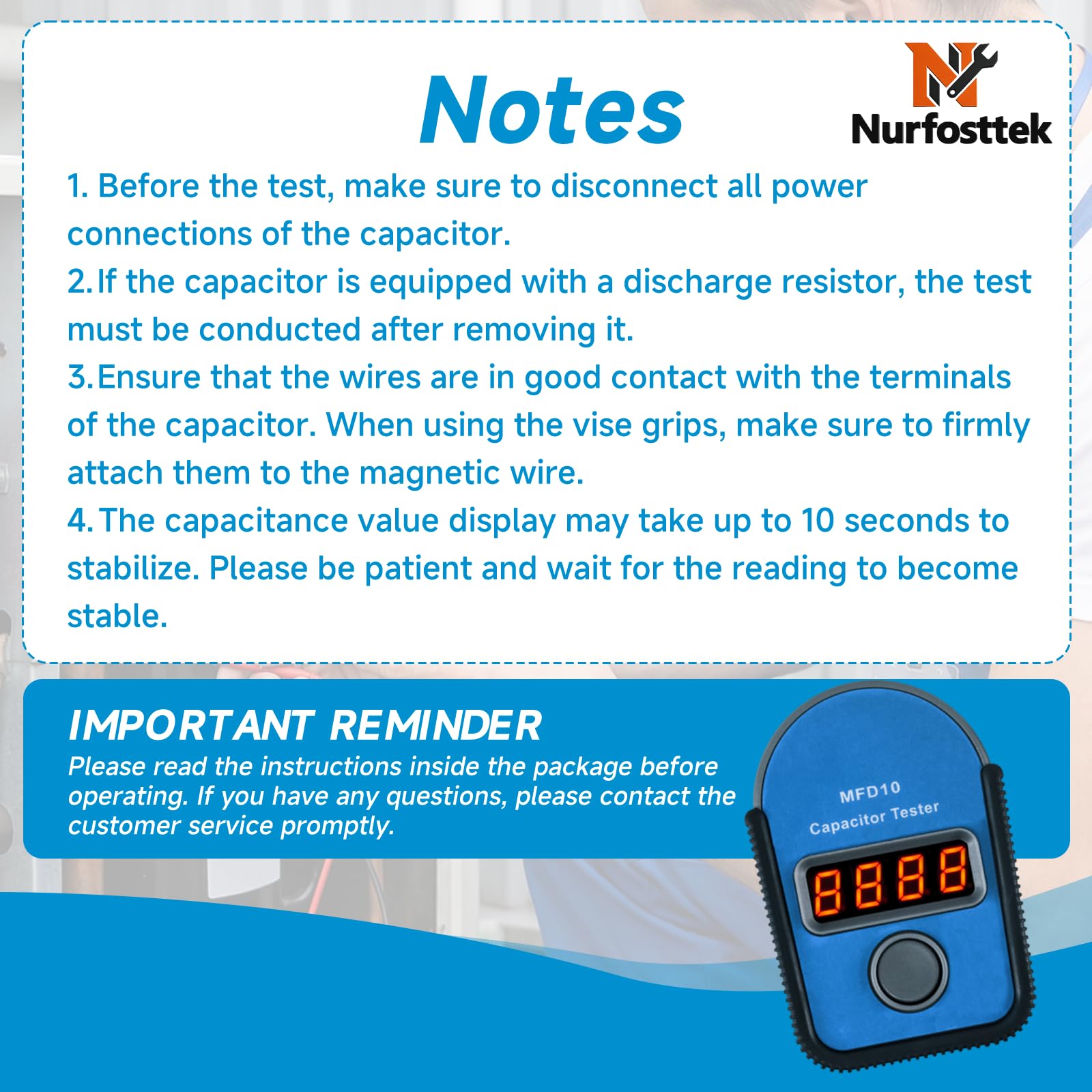 Digital Capacitor Tester - Measure 0.001-9999 μF -6