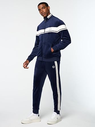 Sergio Tacchini Damarindo Velour Track Jacket- Maritime