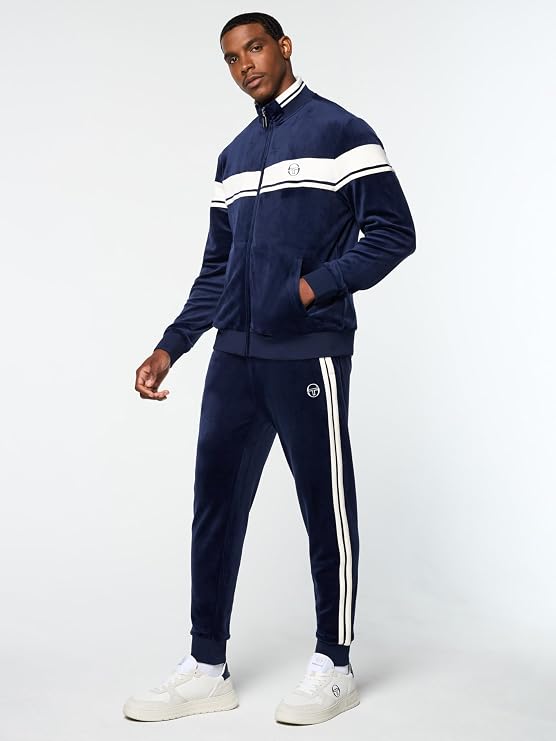 Sergio Tacchini Damarindo Velour Track Jacket- Maritime