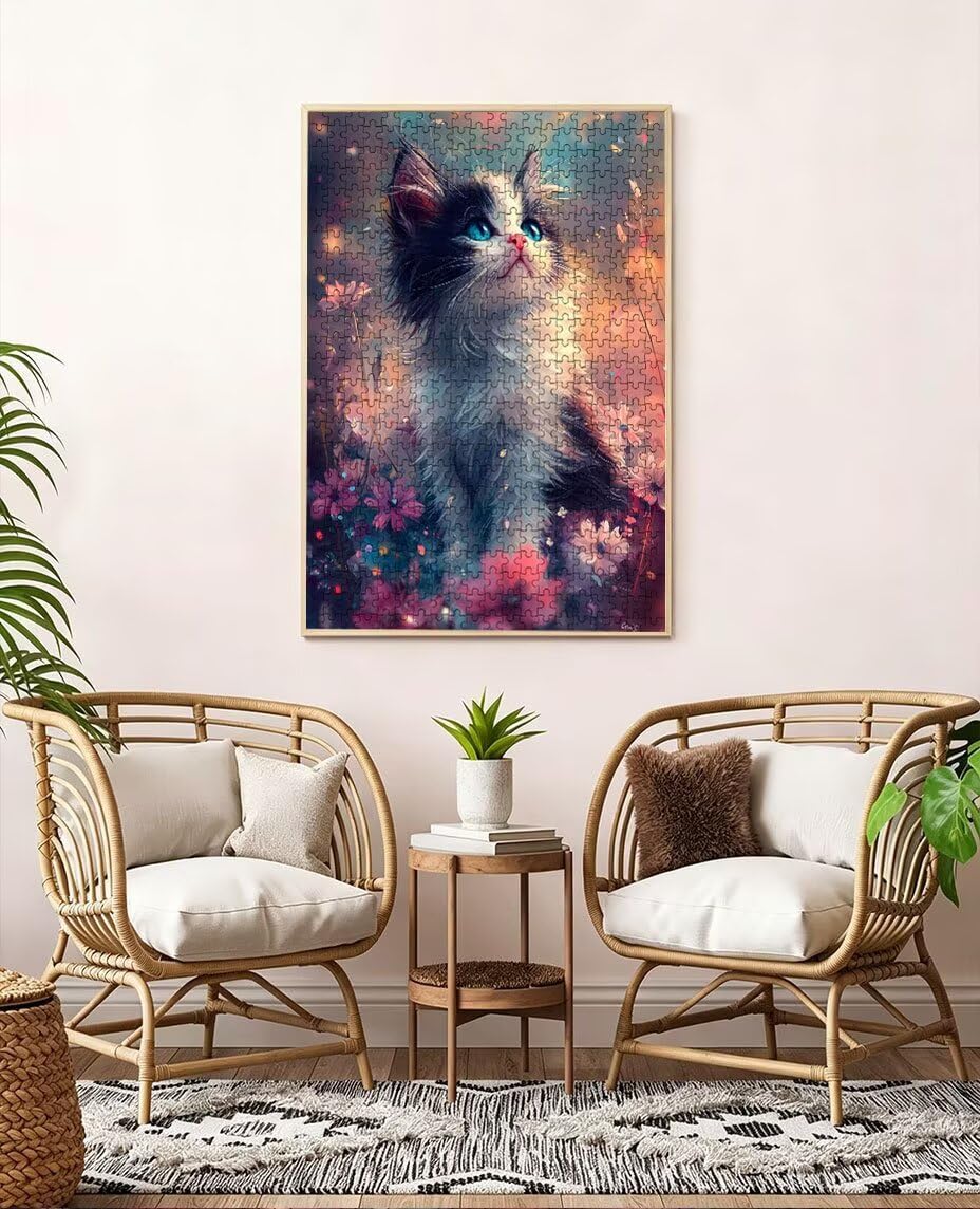 Puzzle 6000 Pezzi Fiori Gatto 3D Puzzle per Adulti Impegnativo, Educa Puzzles Artistico, Divertente E Stimolante Puzzles Decorativo per La Famiglia, Regalo e Decorazione Pareti BXHZW6-403
