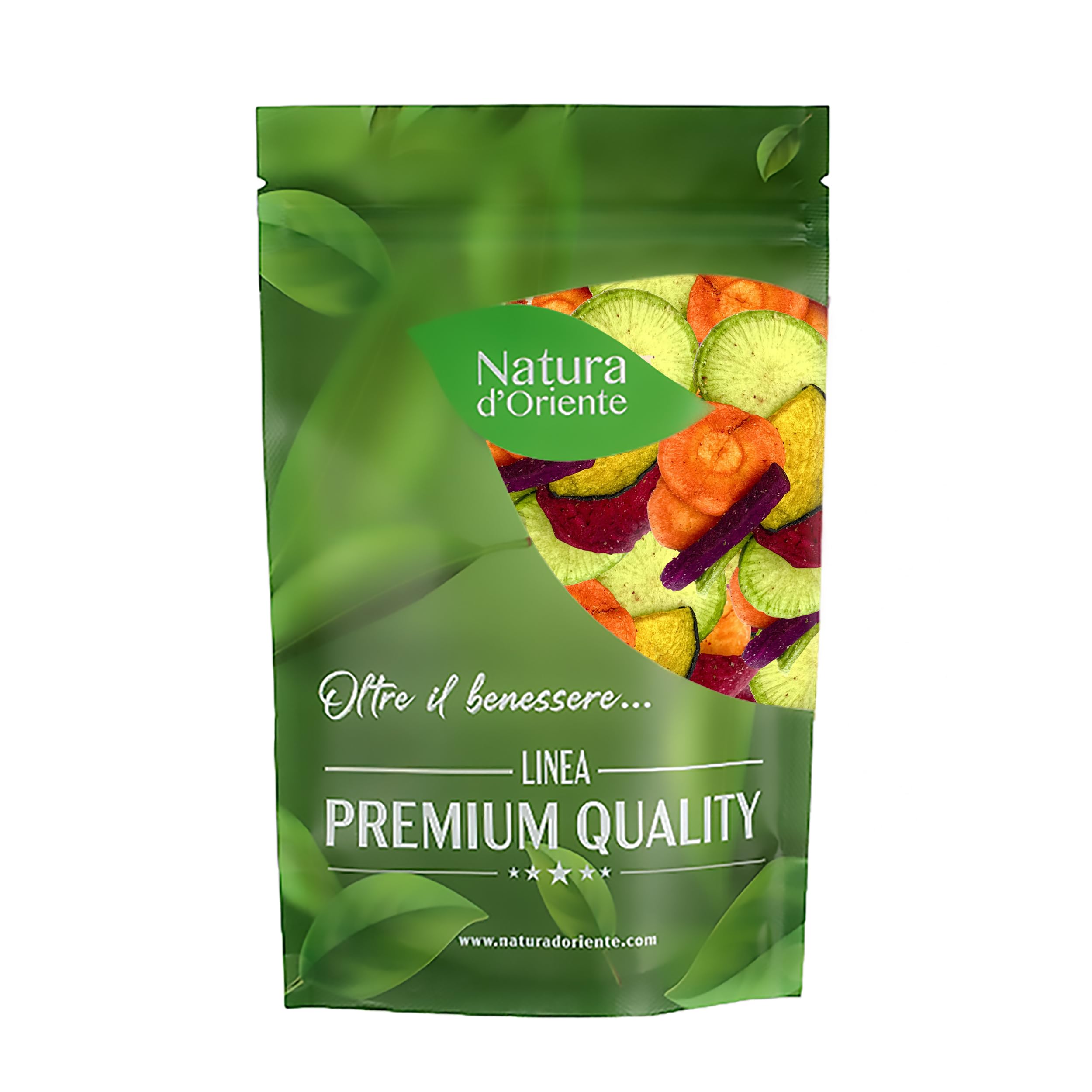 NATURA D’ORIENTE Verdure Chips Croccanti – Mix di Ortaggi Essiccati con Sale – Snack Vegetale Senza Coloranti (500g)