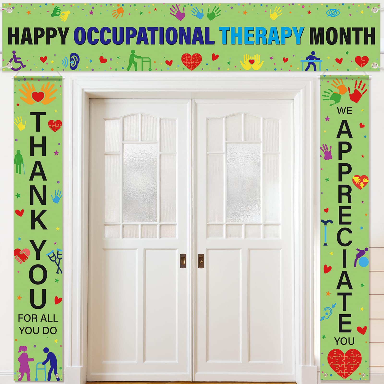 Tingjoo 3 Pcs Happy Occupational Therapy Month Banner, Nurse Appreciation