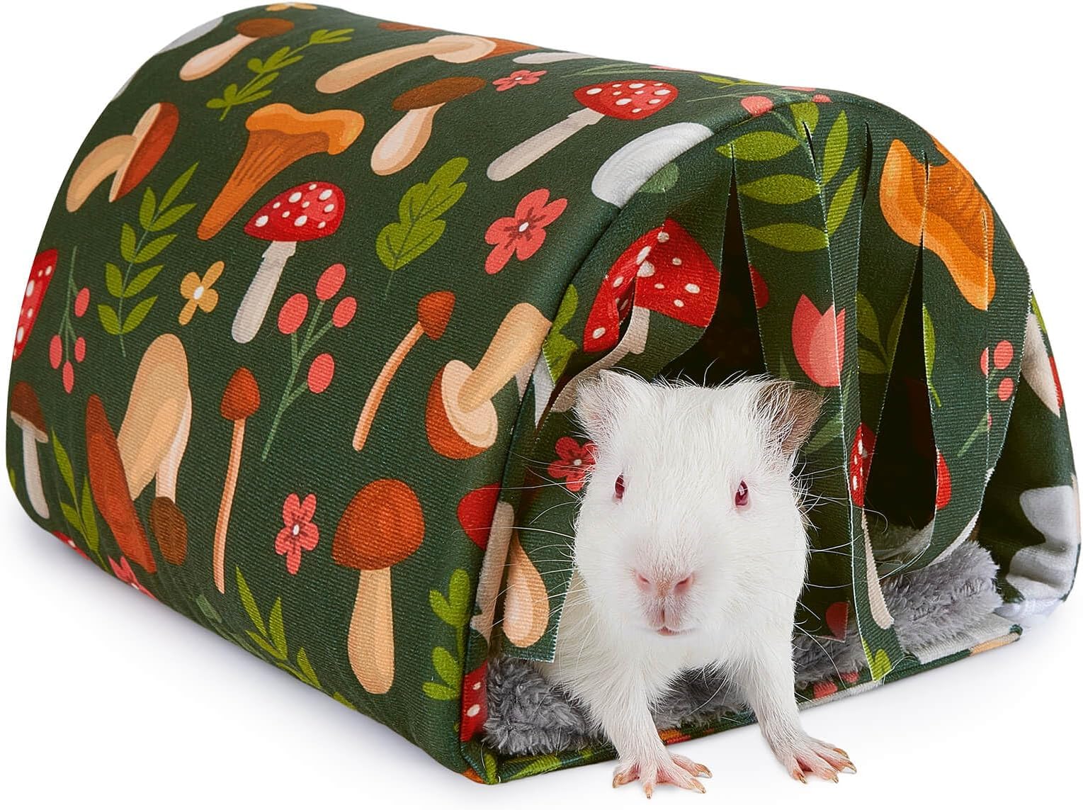 Washable Guinea Pig Tunnel with Curtains - Cozy Hamster Hideout Fit for Small Animals - Soft Accessories for Hamster/Chinchilla/Bunny