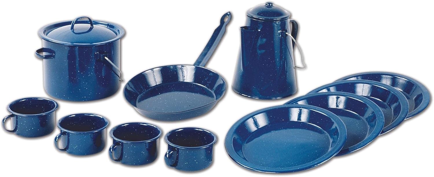 World Famous Blue Enamel Camp Set