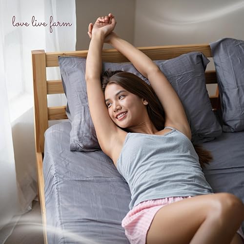 Miniatura 9 de Earthing - Hojas de tierra tamaño Queen (gris)  Hoja de tierra suave de 400 hilos con algodón y fibra plateada, hojas de puesta a tierra con cable