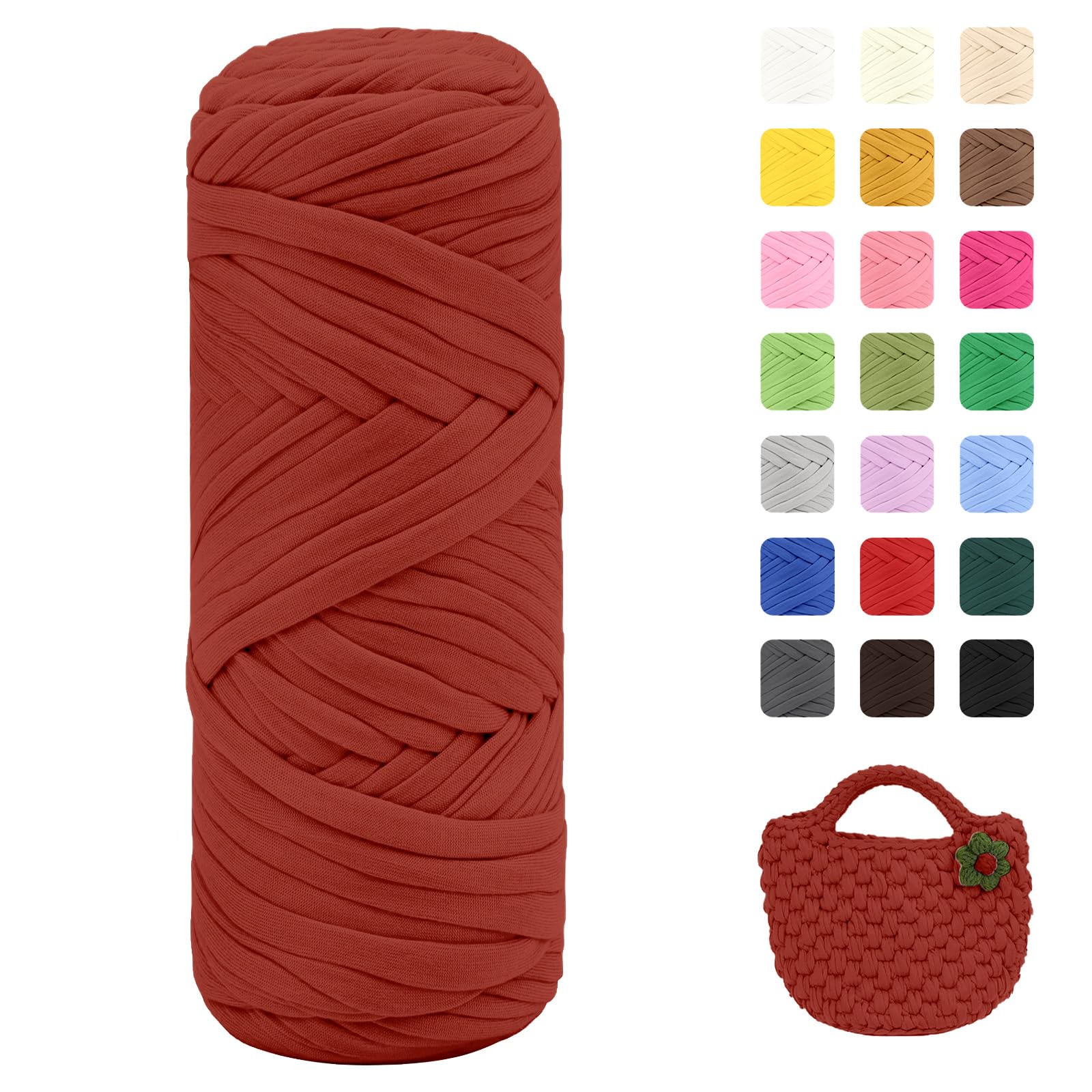 Maxee 400g T-Shirt Garn – 2 er Pack (je 200g/75m), Weiches Beilaufgarn zum Häkeln & Stricken – Farbintensiv & pflegeleicht, Ideal für Häkeltaschen/Körbe/Teppiche DIY Projekte, Handarbeiten und Deko