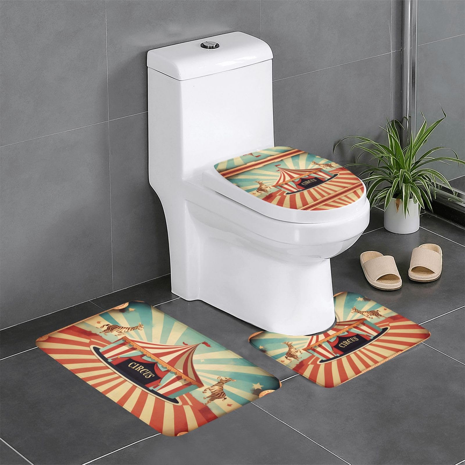 Tapis de bain antidérapants lot de 3 durables pour sol de douche en carrelage