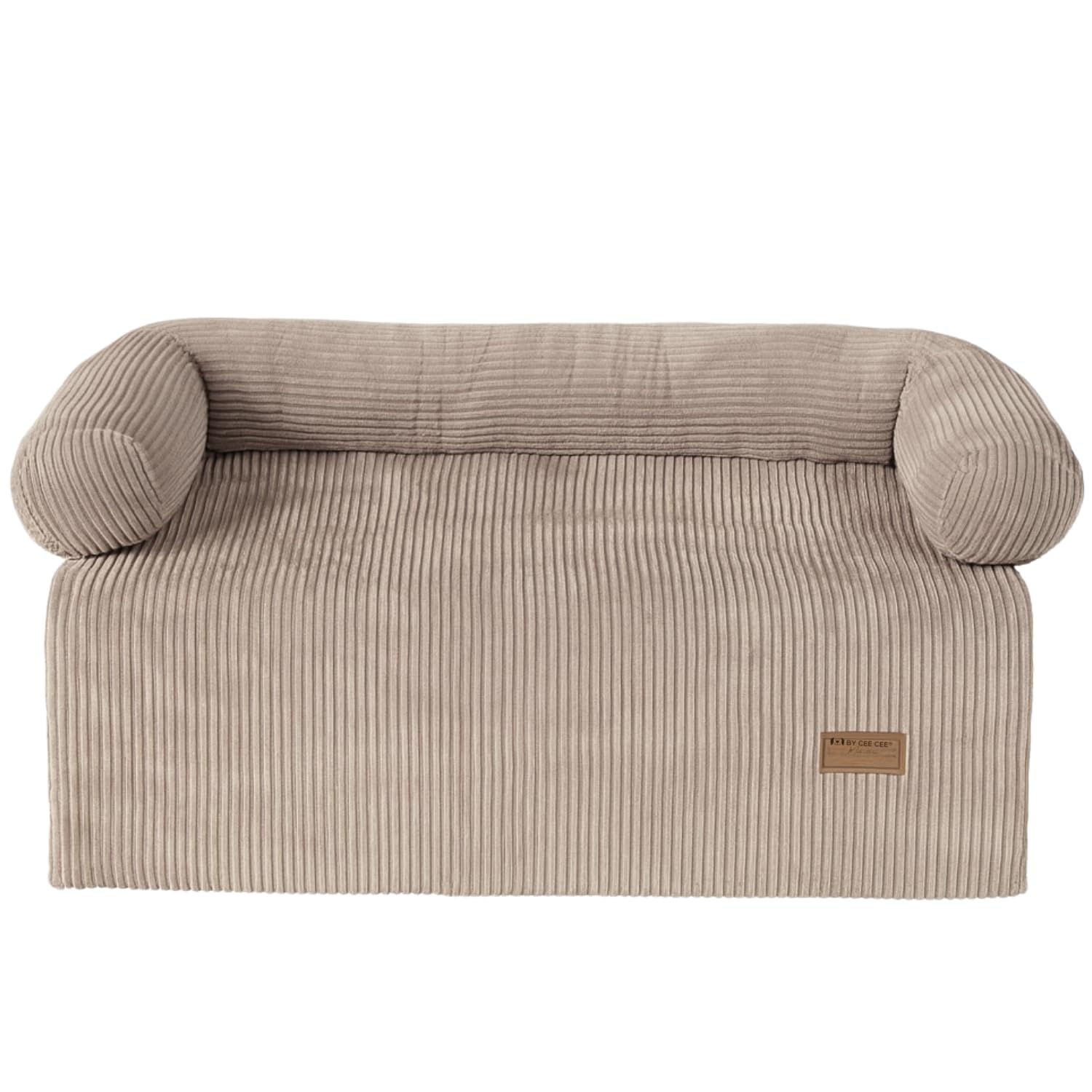 Original Hundedecke Sofa - Hundedecke Sofa - Hundekorb - Premium - Komplett abnehmbar - Rippenstoff - Mokka Taupe - 120x90 - Größe L