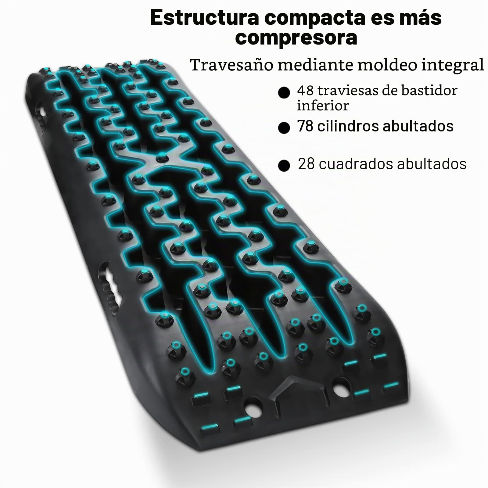 Accesorios Todoterreno y para Caravana - Tablas de Recuperación, Juego de 2 Láminas para Arena, Barro y Nieve | 10T de Carga, con Bolsa y Herramienta de Instalación