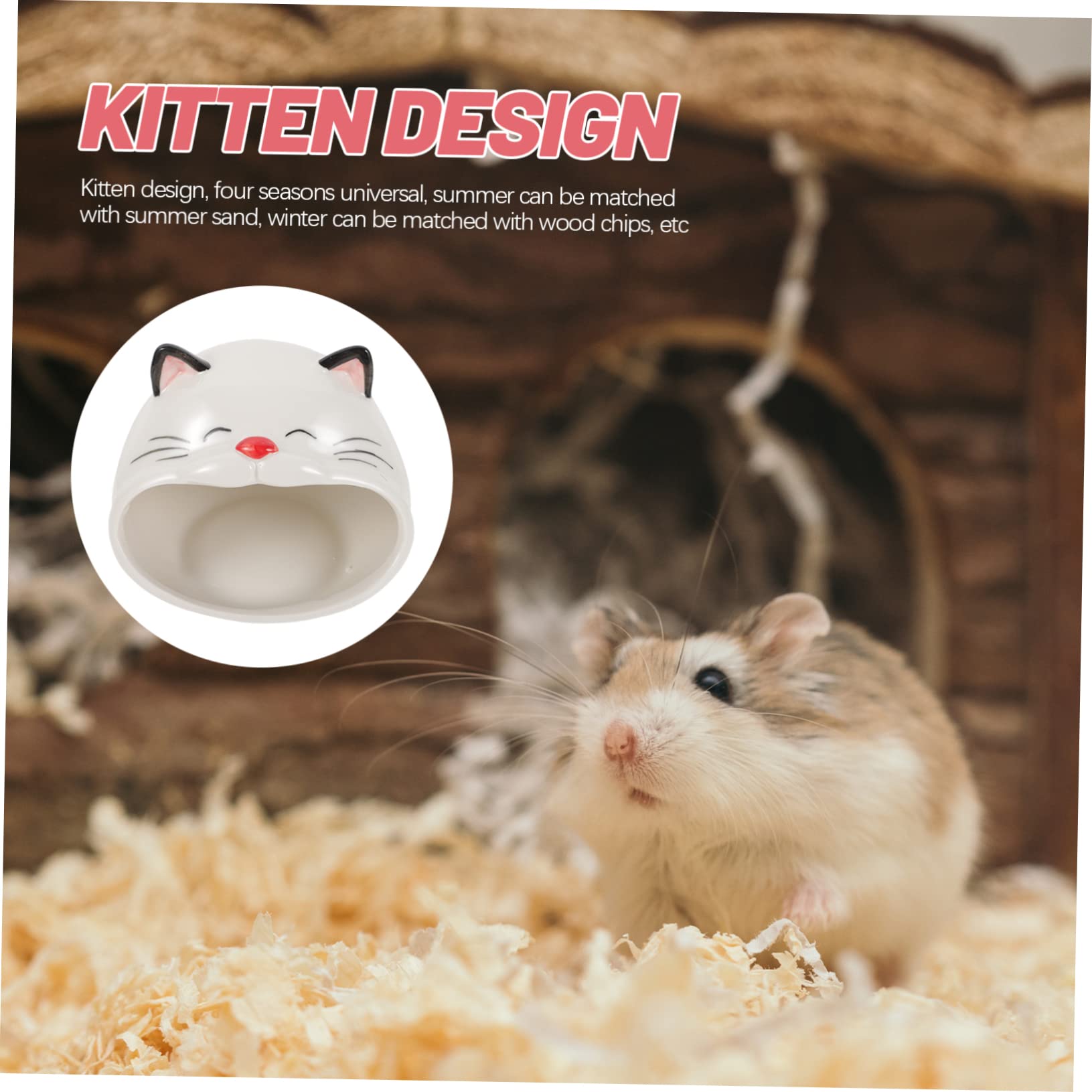 GALPADA Keramikhaus für Komfortablen Schlaf für Hamster und Kleine Tiere und Spielspaß als Sommerurlaub Versteck mit Kühlfunktion und Weißem Robustem Material