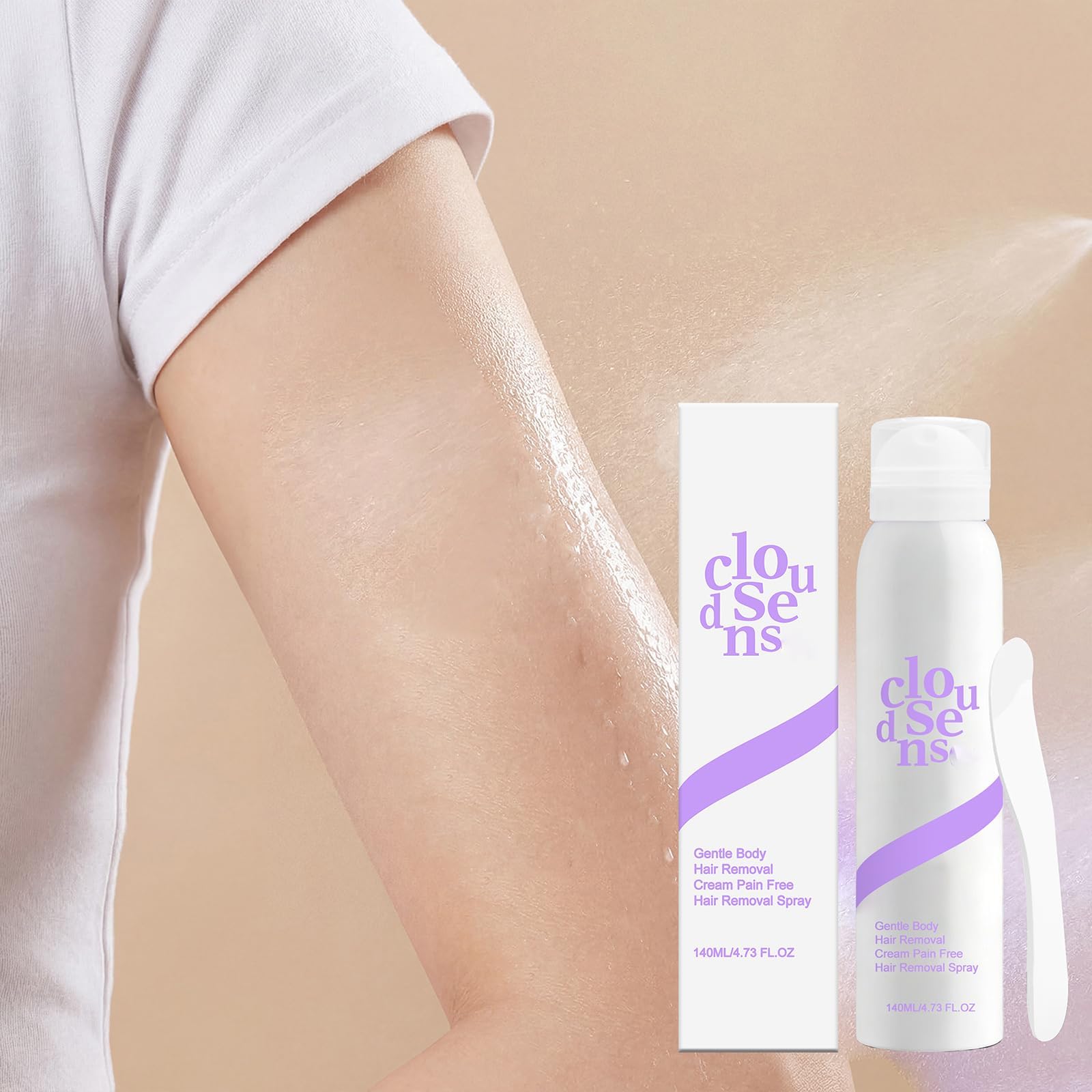 Cloud Sense Spray Depilatorio – Depilatore Delicato per una Pelle Impeccabile e Liscia – Azione Rapida, Delicato e Lenitivo per Corpo e Gambe – Per Uomini e Donne