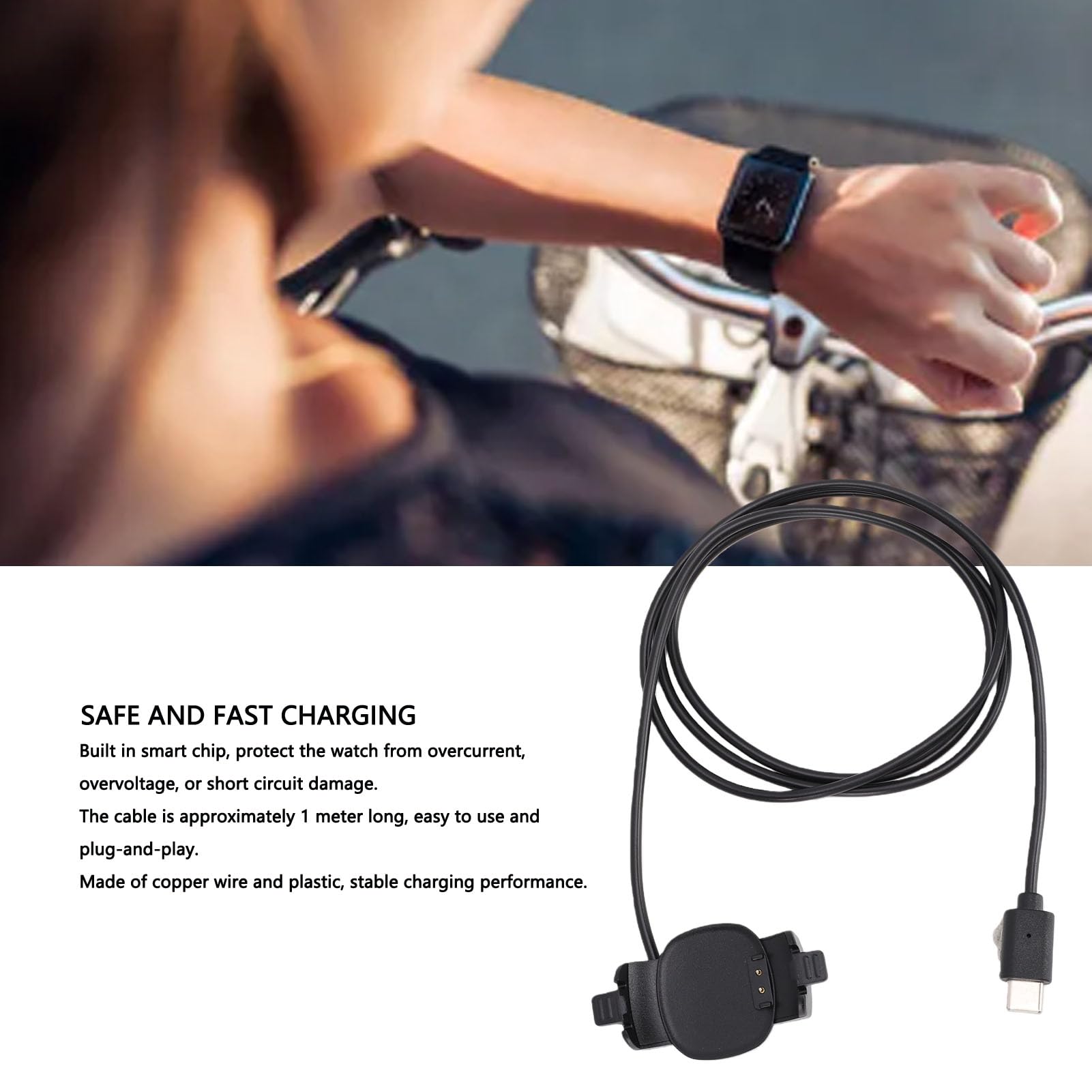 Adaptateurs de Chargeur MagicBand Plus avec Fil de Cuivre, Charge Rapide et Sûre pour Bracelet Intelligent, Câble de 1 M de Long (4 pièces)