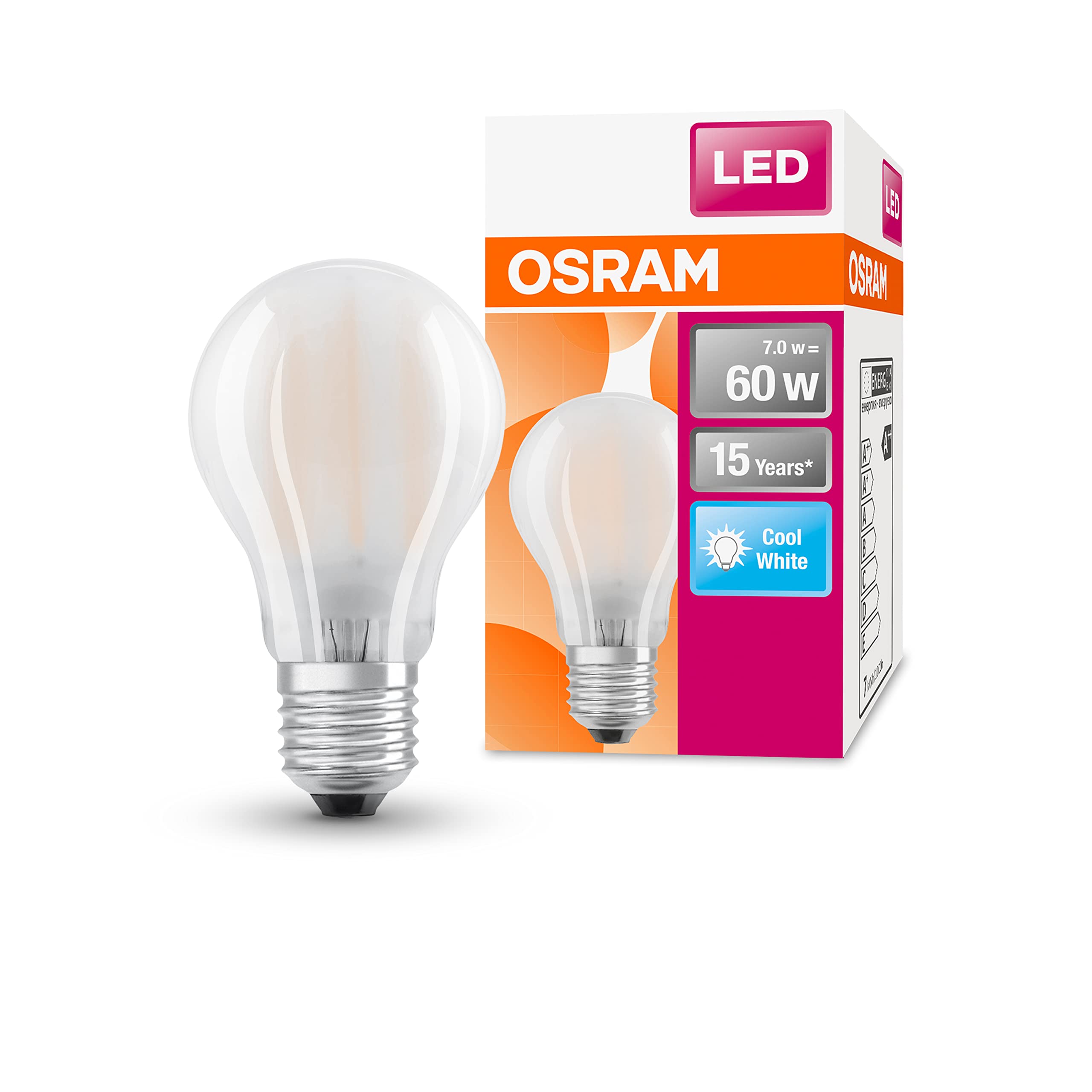 OSRAM LED Spot R63 Lampadine, 5.9 W Equivalenti 60 W, Attacco E27, Luce Calda 2700K, Confezione da 6 Pezzi