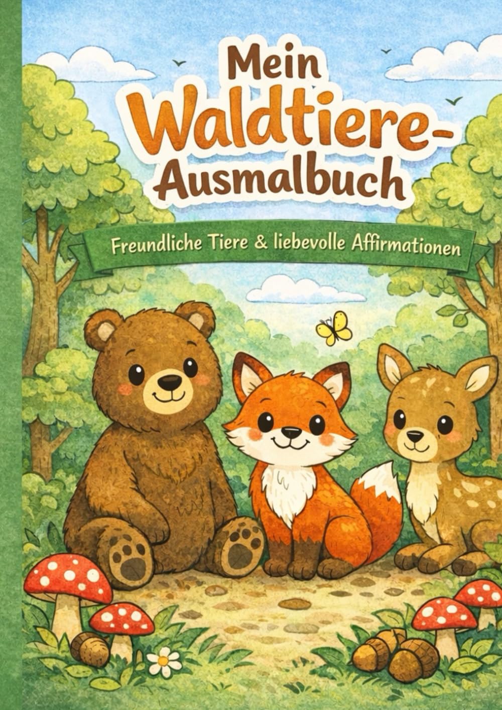 Mein Waldtiere-Ausmalbuch: Freundliche Tiere & liebevolle Affirmationen - zum Ausmalen, Entspannen und Wohlfühlen