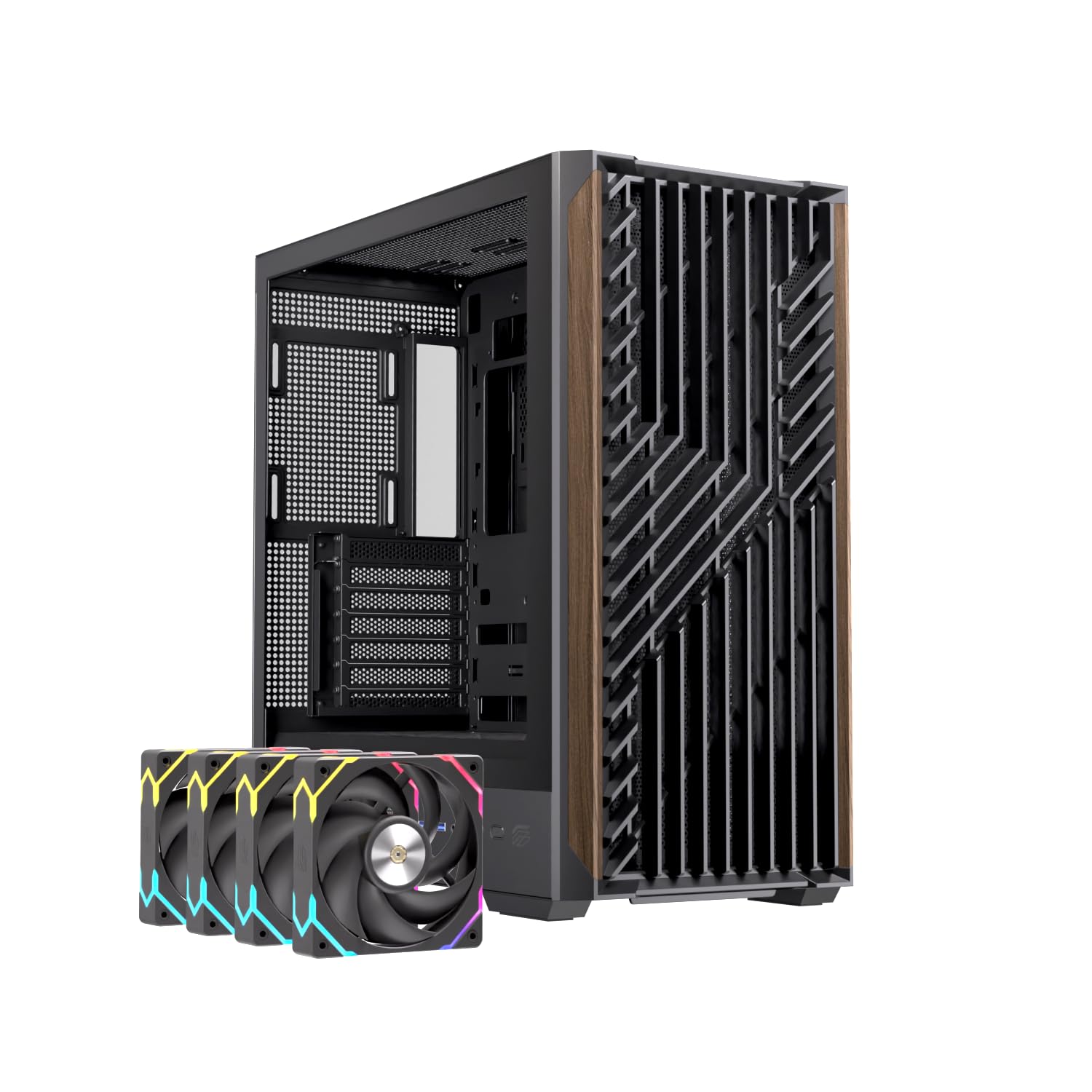 Pulse P800 RGB Caja de PC para Gaming, Soporte para 13 Ventiladores de 120mm, Refrigeración Líquida hasta 360mm, Panel Lateral de Vidrio (RGB Negro)
