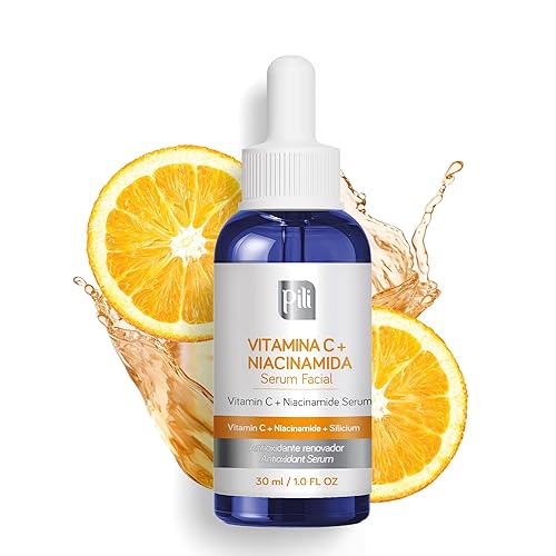 Pili Suero de vitamina C con niacinamida y silicio orgánico – Suero facial iluminador, hidratante y antienvejecimiento para todo tipo de piel,