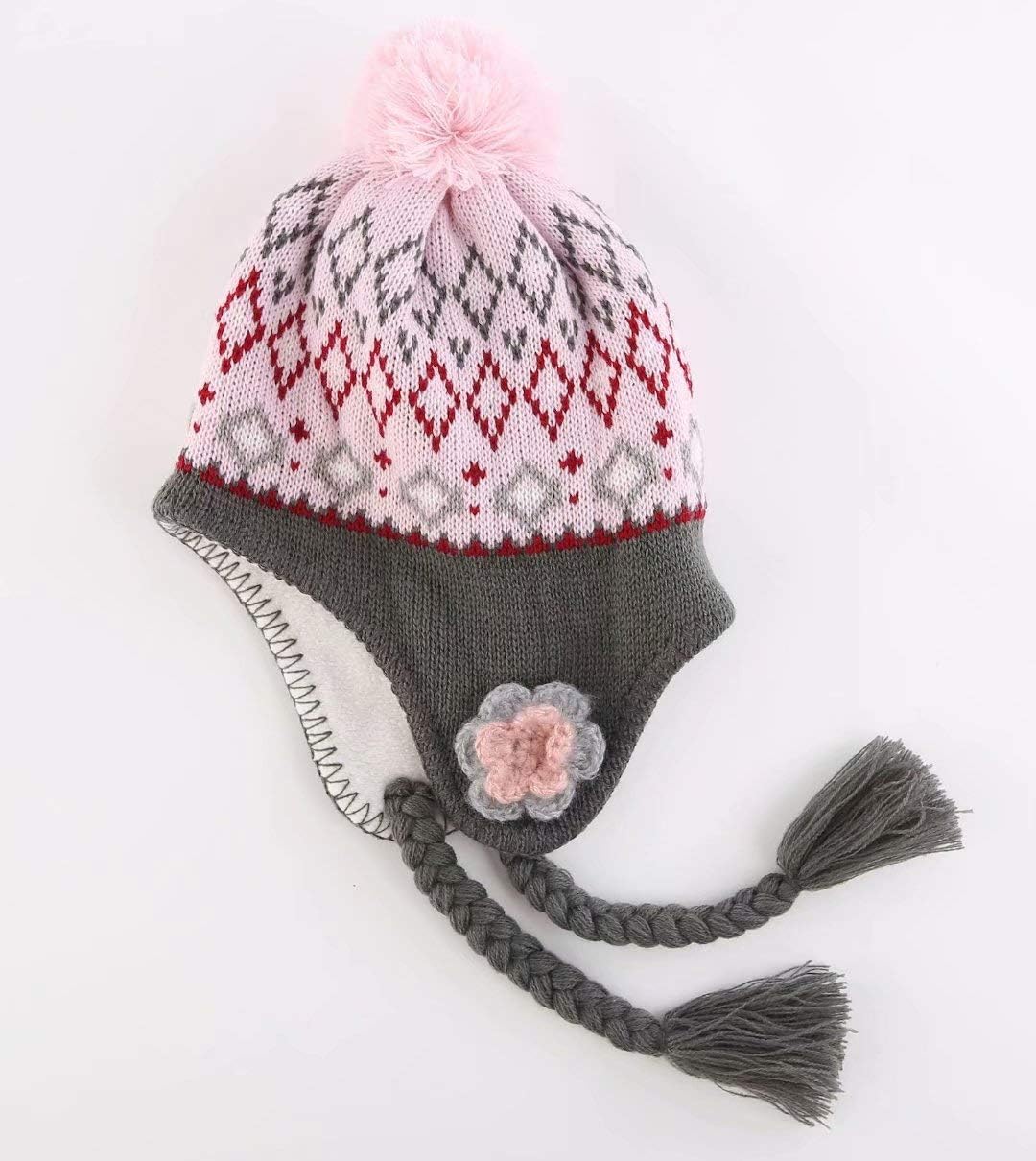 Home Prefer Toddler Girls Winter Hats Earflaps Beanie Fleece Lined Knit Kids Hat - Image 2