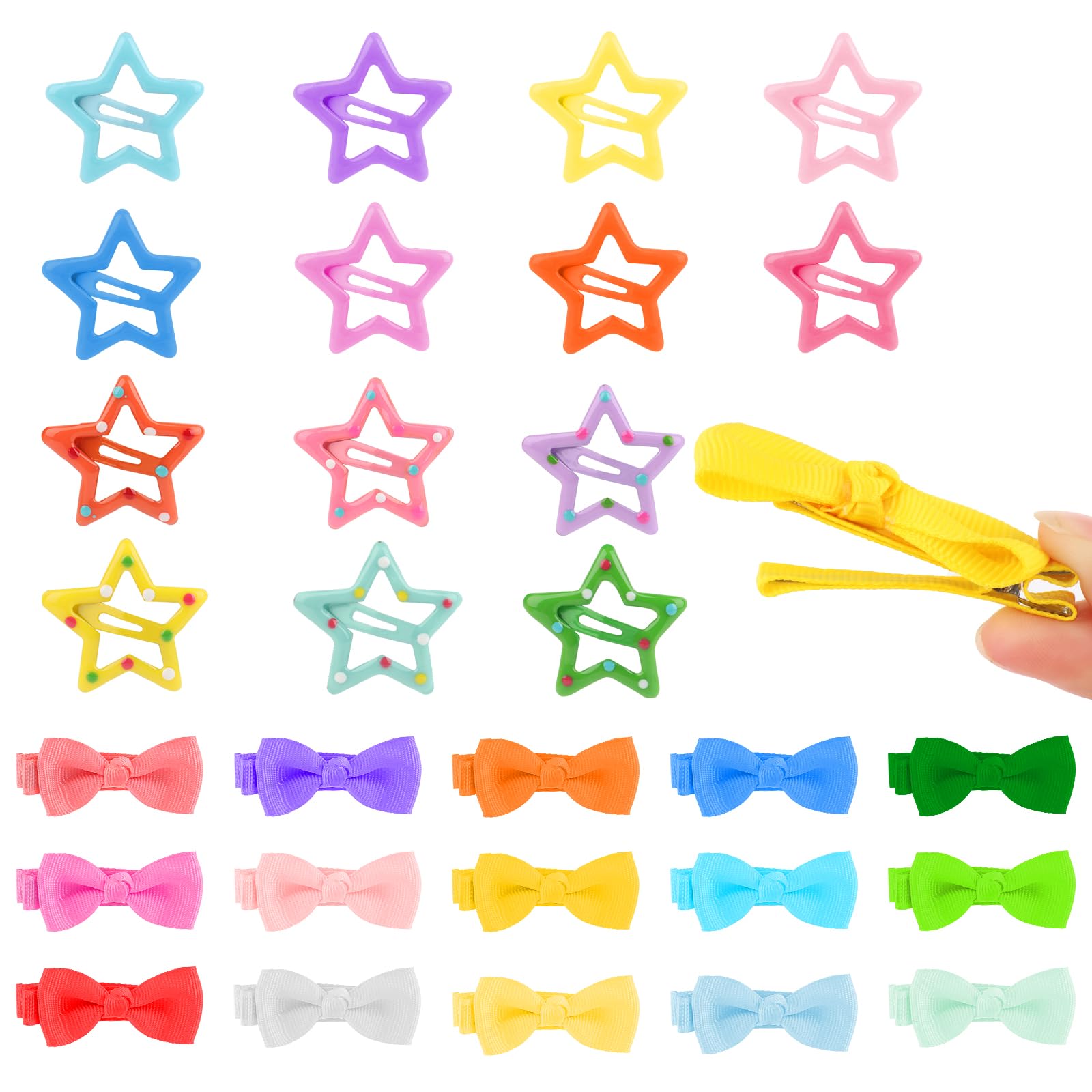 MXTIMWAN 60 Pinzas para el Pelo para Niñas-30 pcs/15 Pares Pinzas para el Pelo de Color con Forma-30 pcs/15 Pares Pinzas de Pelo para Bebés Lazos, Pinzas de Accesorios para el Cabello