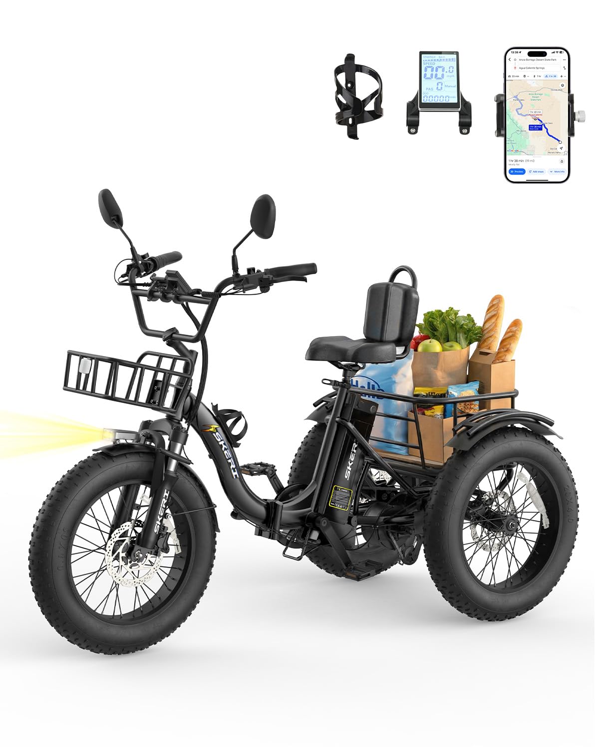 Skeri Electric Tricycle for Adults, 750W Motor Etrike,
