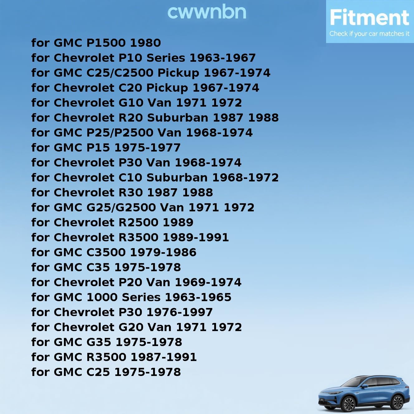 Front Lower Suspension Control Arm Shaft Kit Replacement 3901038 for GMC P15 1976 1977 1978 2 Piece