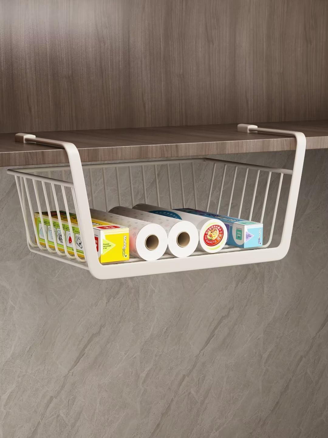 Organizador de cesta de almacenamiento para cocina, baño, oficina, despensa, almacenamiento de alambre de metal colgante