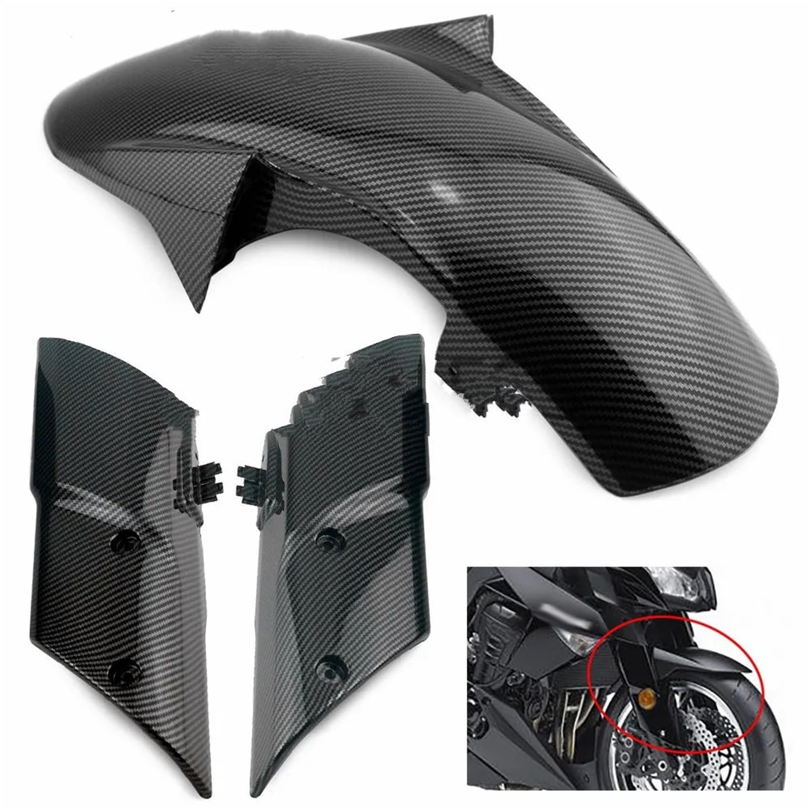 Adatto per Kawasaki Z1000 2010 2011 2012 2013 Moto Pannello Laterale Anteriore Parafango Forcella Copertura Fango Splash protezione forcella(Fork Cover)