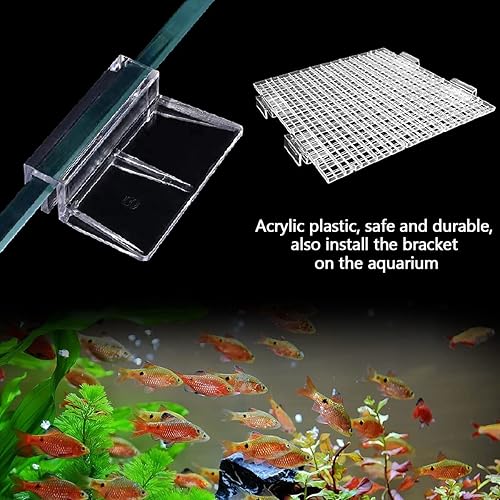 Miniatura 5 de 16 piezas de clip acrílico para acuario de 0.315 in, cubierta de vidrio transparente para pecera, soporte universal para tapa para acuarios sin