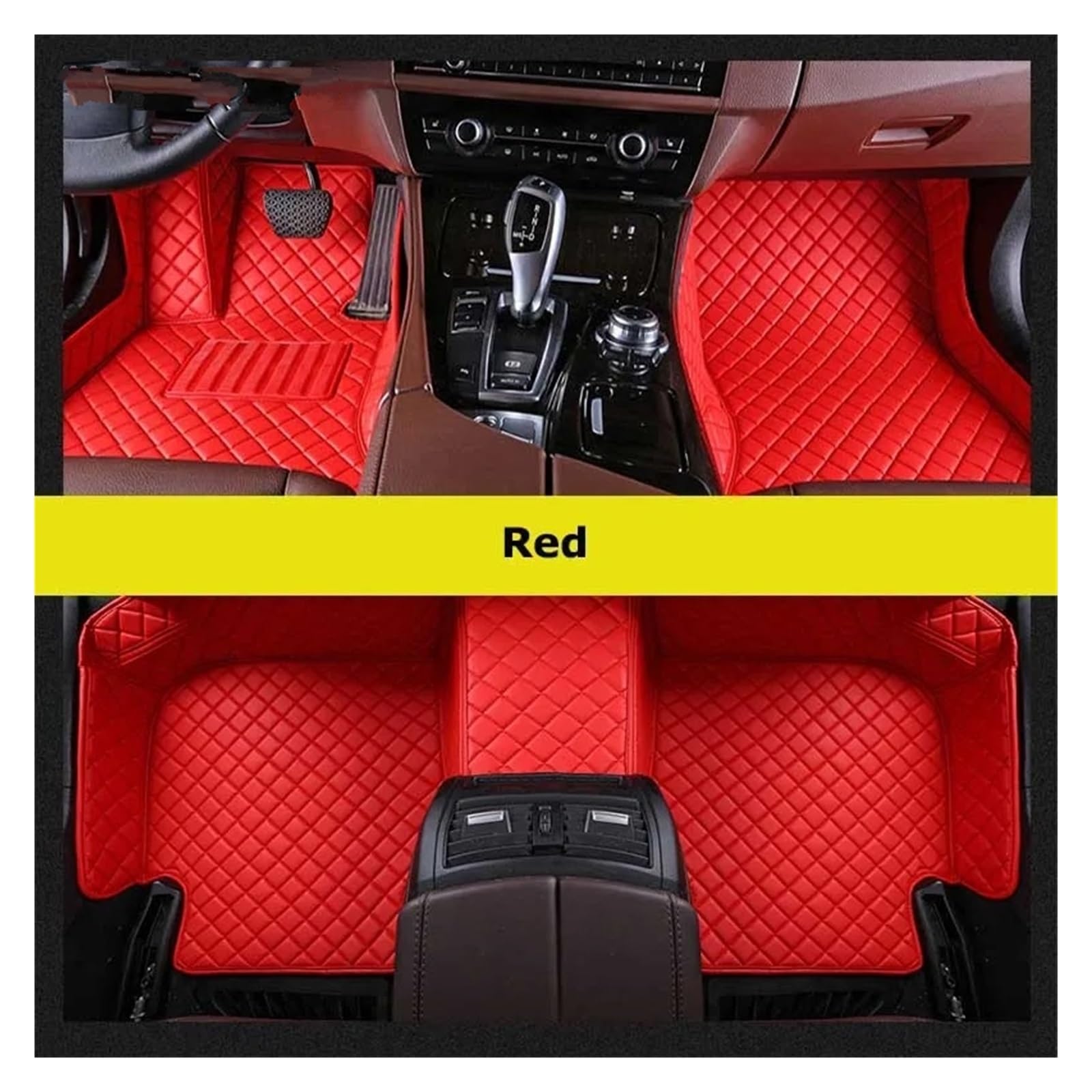 Tapis Sol Voiture Tapis De Sol Auto pour Peugeot 508 Berline 2010-2023 Tapis sur Mesure(Red,2010-2018 508)