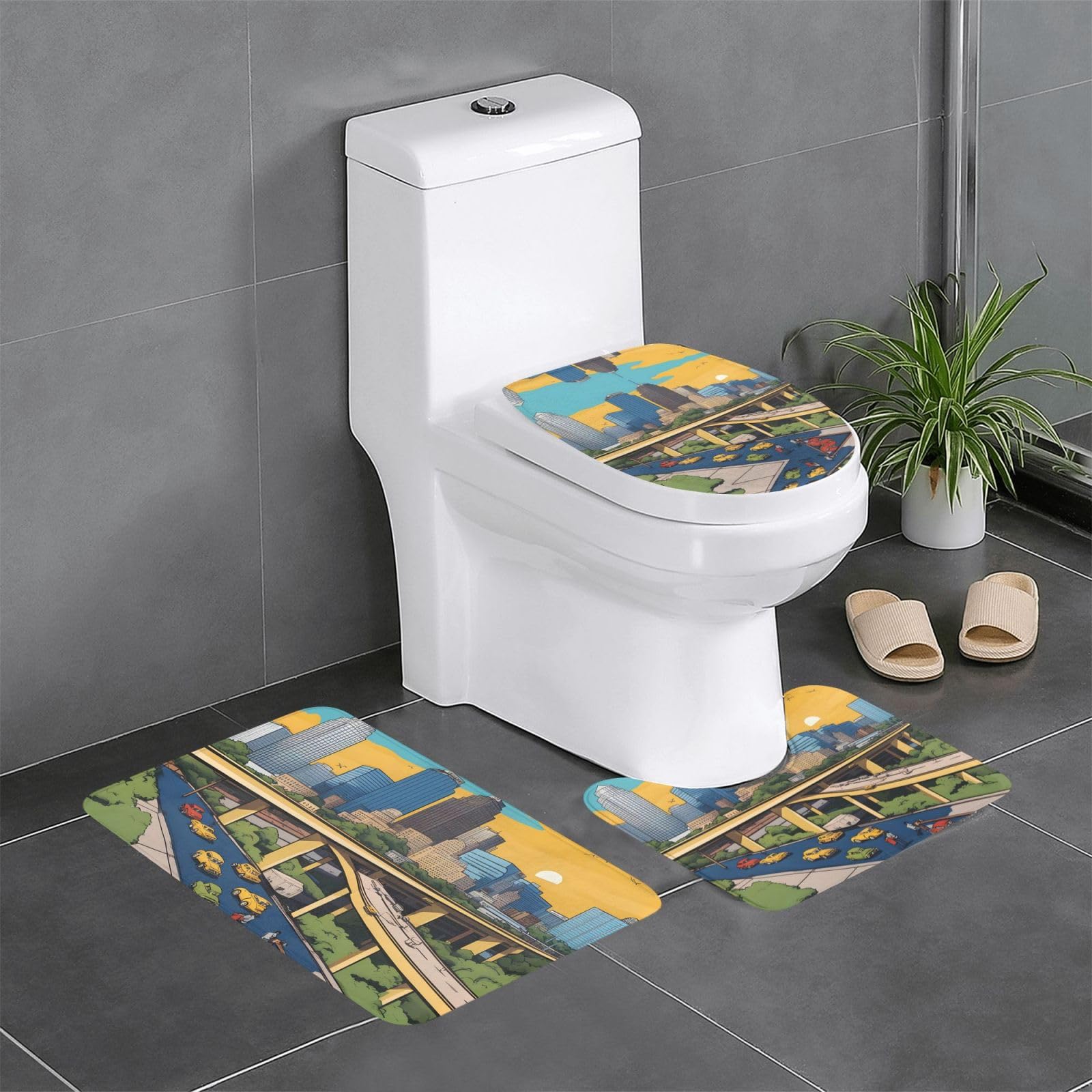 Tapis de salle de bain antidérapants Cartoon Austin pour réveiller votre routine matinale