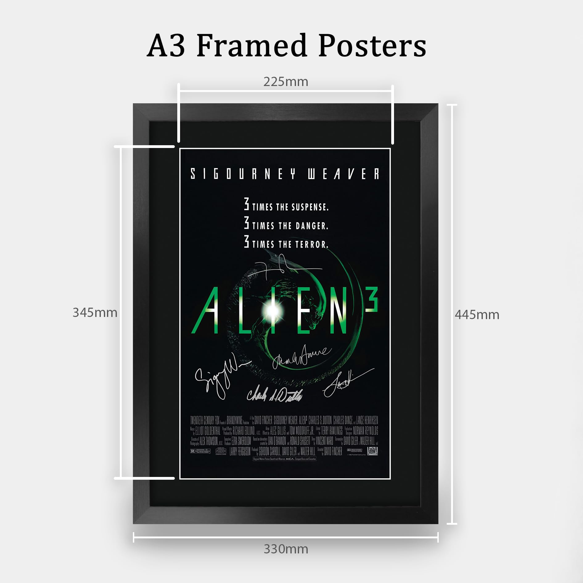 HWC Trading Alien 3 Gifts Printed Poster Signed Autograph Picture for Movie Memorabilia Fans, A3 Framed, Alien 3 (A3 Framed) - Image 2
