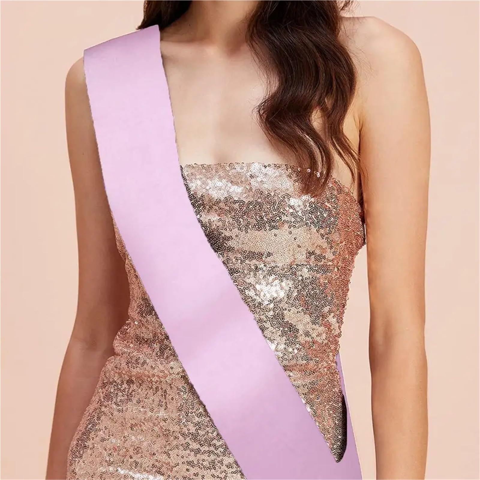 Écharpes en satin vierges, Ceinture vierge en Satin multicolore 158x9.5cm for mariage, enterrement de vie jeune fille