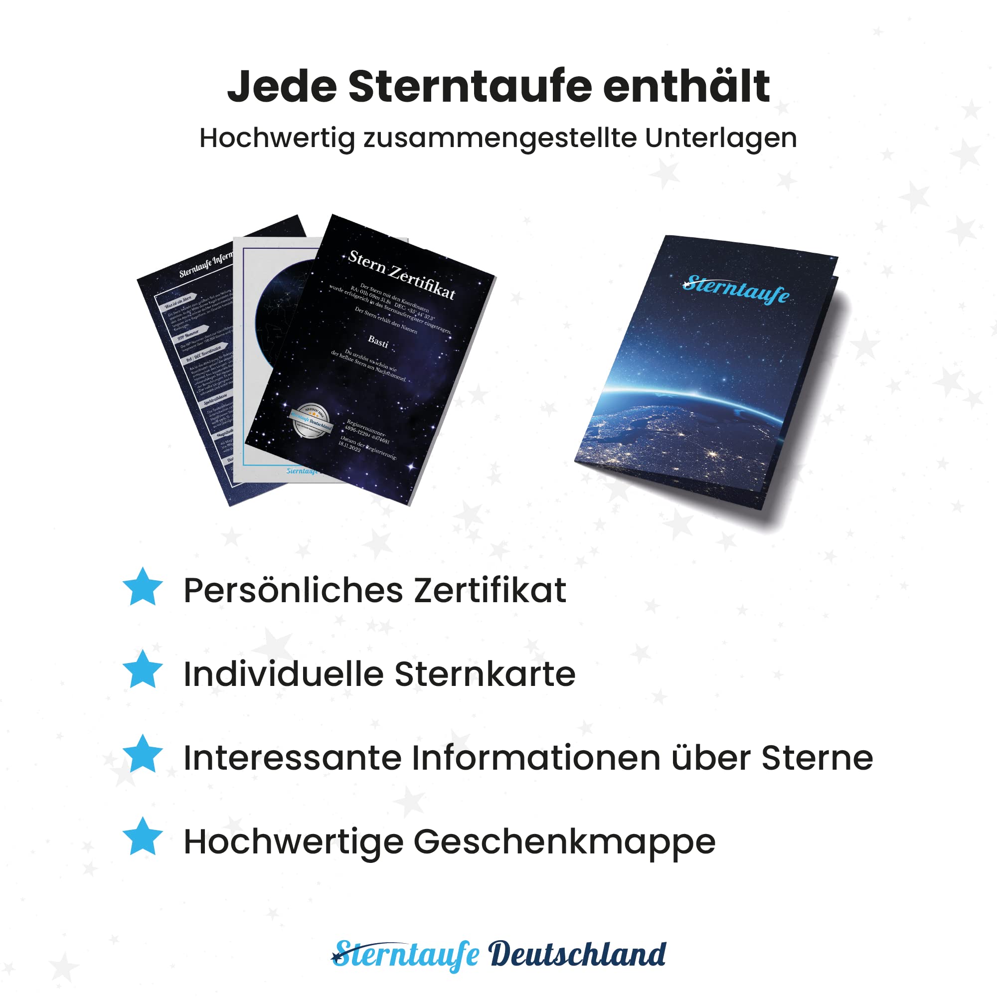 Sterntaufe - Emotionales Trauergeschenk & Andenken: Taufen Sie einen Stern in Gedenken - Inkl. Zertifikat, Sternkarte & App