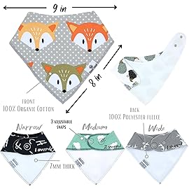 DiaperSquad\'s 10-Pack Baby Bibs for Drooling and Teething, Bibs for Boys, Baby Girl - Solid Cotton Baby Drool Bibs (Woodland)