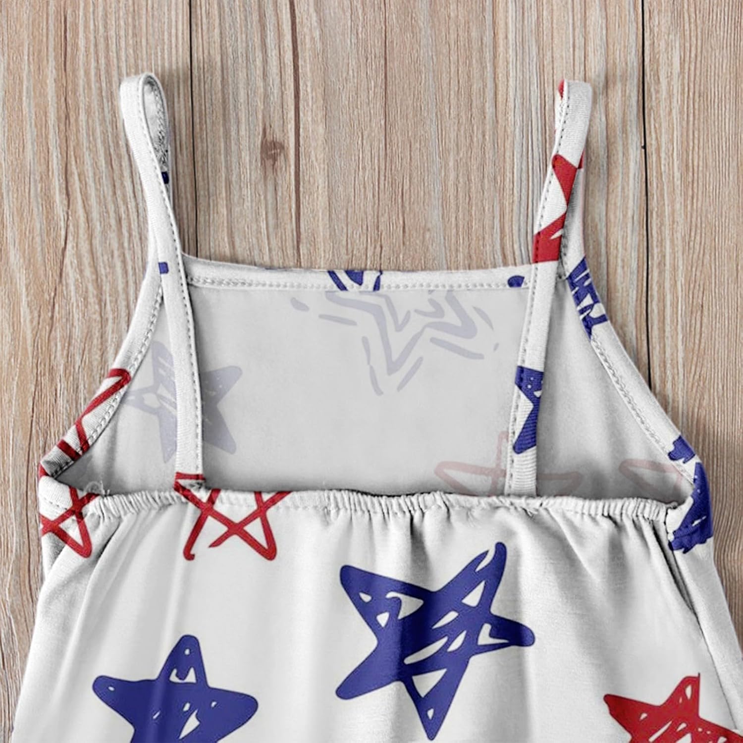 Toddler Girls American Flag Rompers Patriotic Spaghetti Strap Jumpsuits 4th of July Sleeveless Rompers Trendy Overalls