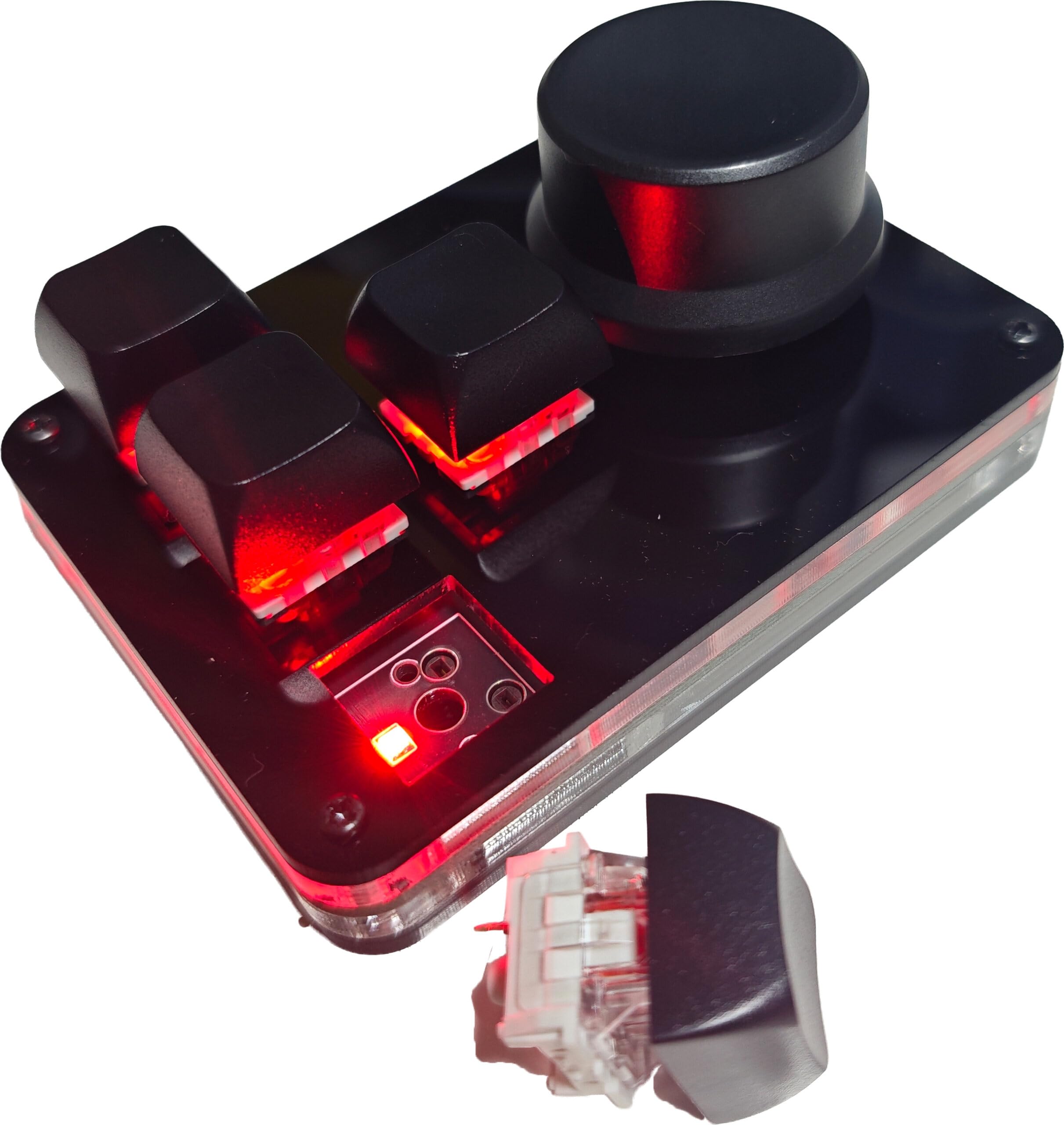 Amazon | USB ミニキーボード 片手 メカニカルキーボード 4キー+1ノブ