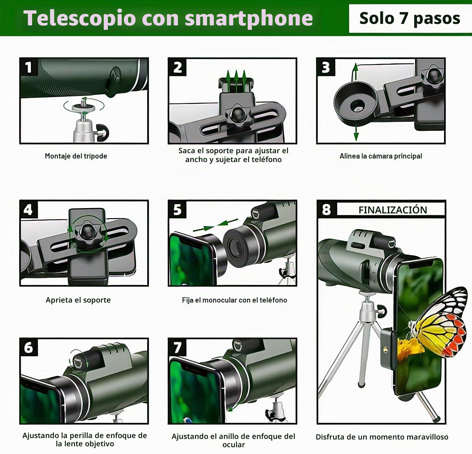 Monocular 12 x 50, Telescopio Monocular, Telescopio Monoculares de Largo Alcance, BAK4 Prisma y Lente FMC,monocular, para observación de Aves, Caza, Viajes, conciertos