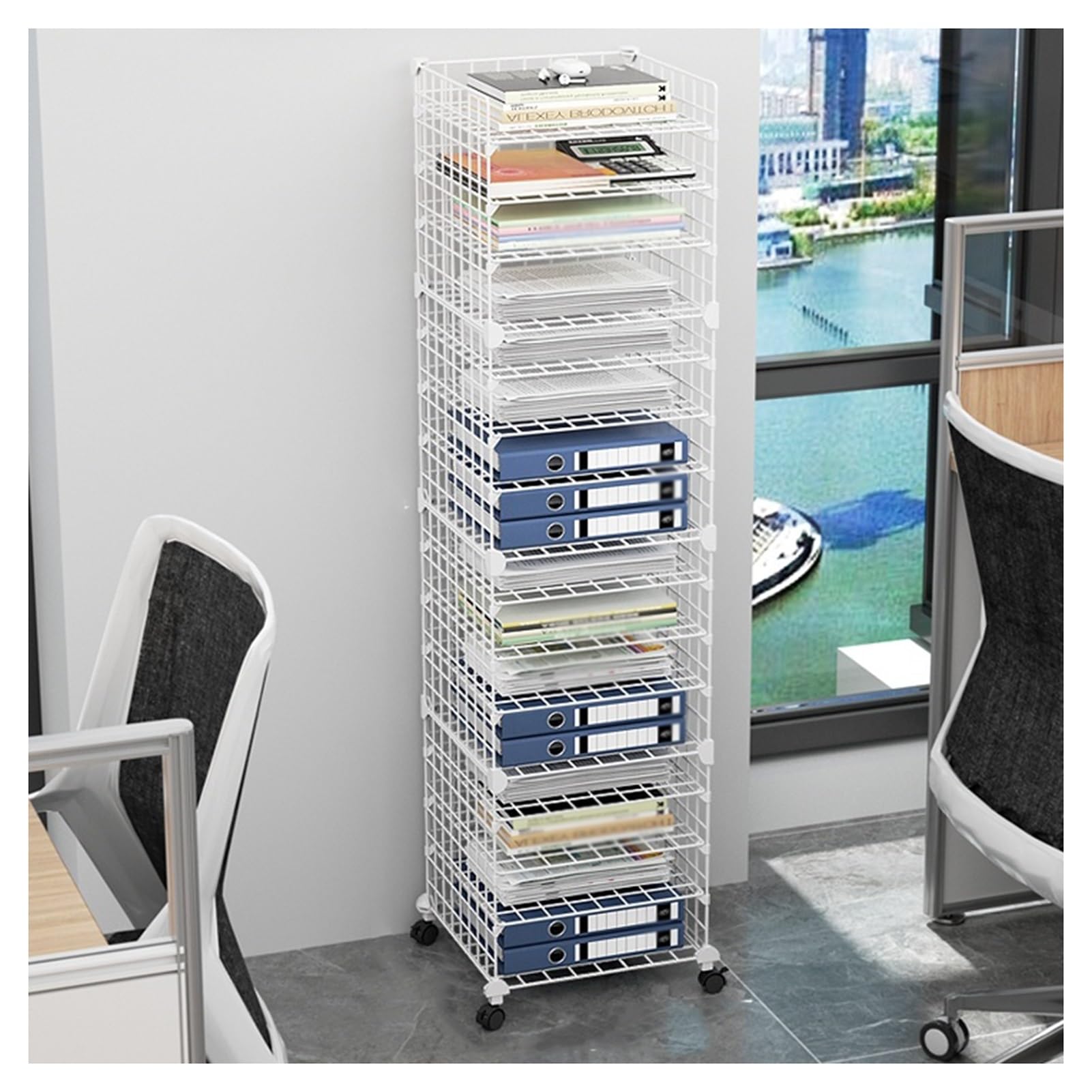 Organizador De Papel, Organizador De Clasificación De 8/12/16 Capas, Clasificador De Papel, Gabinete De Almacenamiento De Papel For El Hogar, El Aula, La Oficina, La Escuela (negro, Blanco)(White,16ti