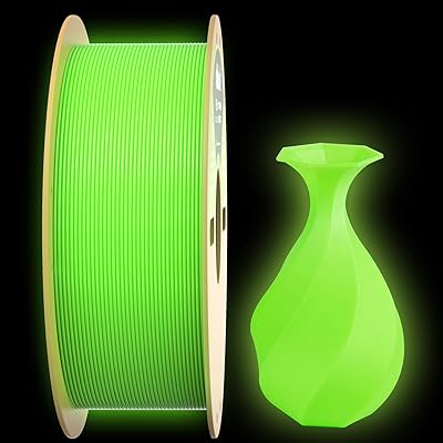 18 – Dikale PLA+ 3D Printer Filament Luminous Green, 1.75mm No Tangle, Net Weight 2.2lbs Spool (1kg, PLA Pro Plus, Green with Glow in The Dark Ef…