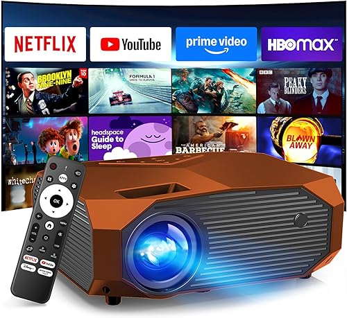 Miniatura 8 de [Netflix oficialmente/alto brillo] Proyector inteligente con WiFi 6 y Bluetooth 5.3, proyector de películas para exteriores 4K con NETFLIX/Prime