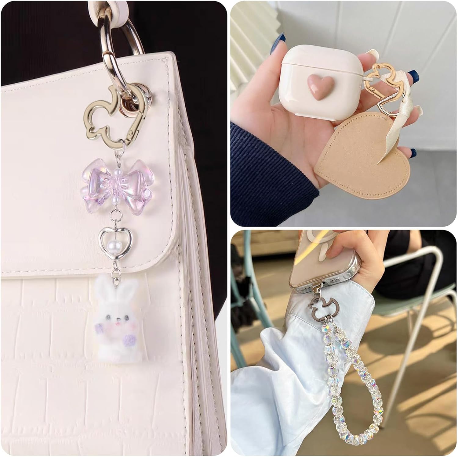 12Pcs Metallic Color Duck Shape Spring Gate Rings Clasps 28x32x4mm Cute Carabiner Spring Snap Clip Hook Key Chain Clips for Handbag Keychains Bag Charm DIY Crafts image 3